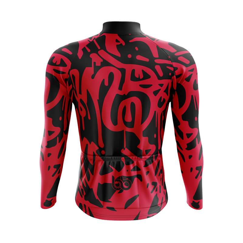 Red & Black Graffiti Club-Fit Cycling Kit