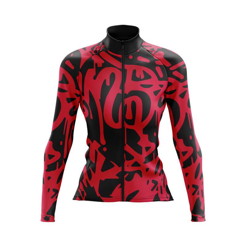 Red & Black Graffiti Club-Fit Cycling Kit