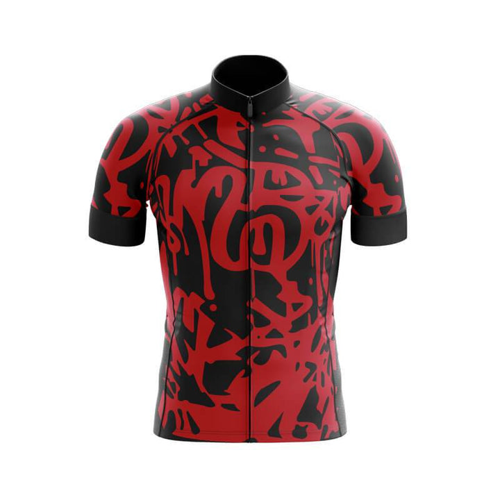 Red & Black Graffiti Club-Fit Cycling Kit