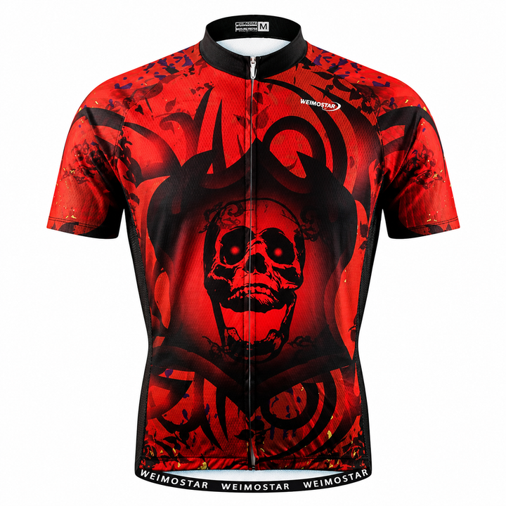 Men’s Skull Graphic Quick-Dry Cycling Jersey