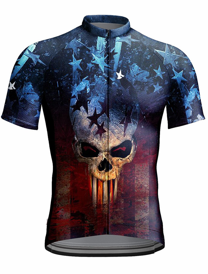 Men’s Geometric Vintage Quick-Dry Cycling Jersey
